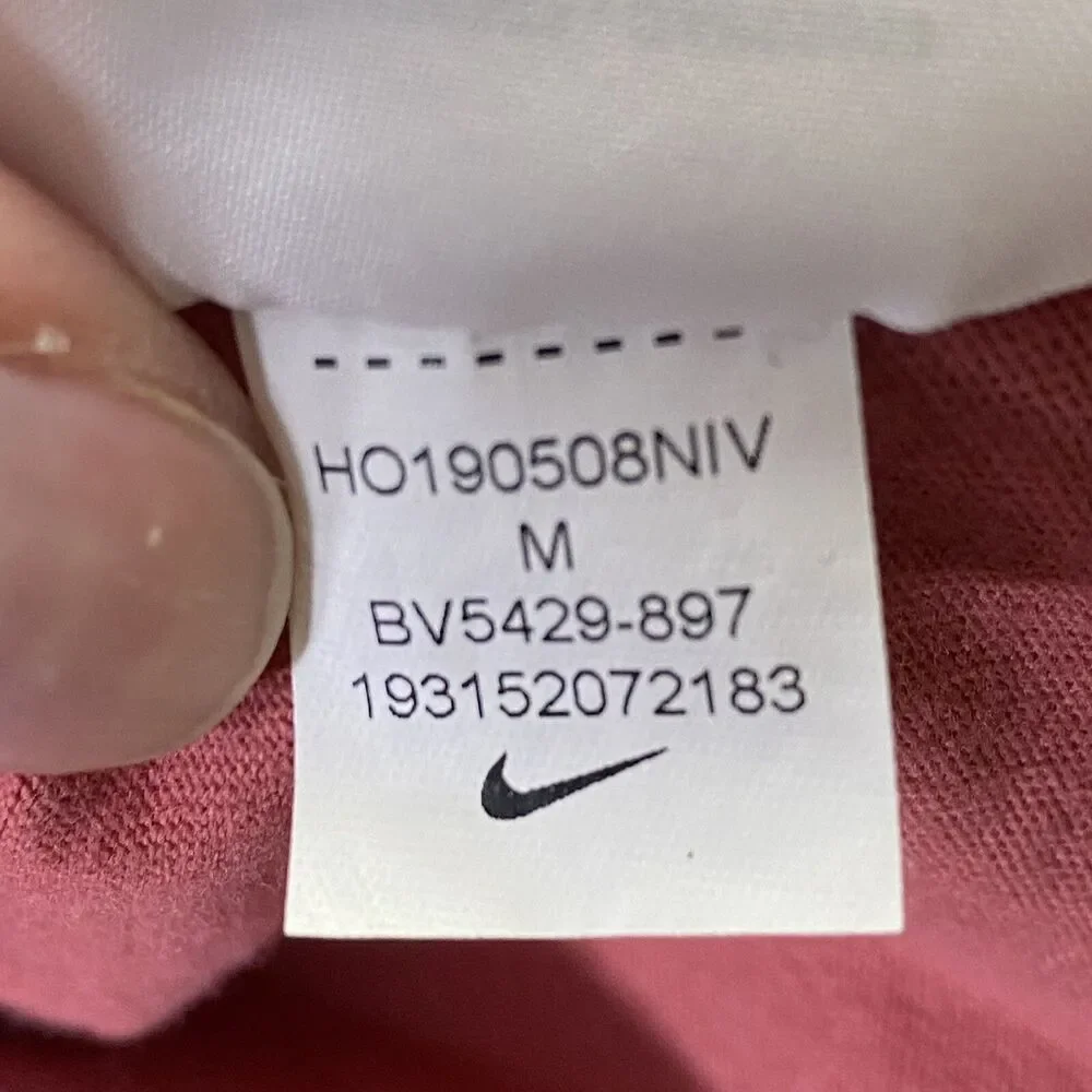 Nike Functional Long Sleeve Shirt Sz M Dusty Pink Embroidered‎ Swoosh BV5429-897